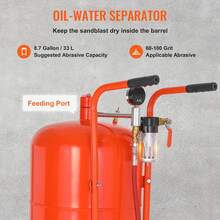 20 Gallon Sand Blaster, 60-110 PSI High Pressure Sandblaster, Portable Abrasive Blasting Tank, Air Sand Blasting Kit With 4 Ceramic Nozzles And Oil-Water Separator For Paint, Stain, Rust Removal - 20 Gallon - 查看 3
