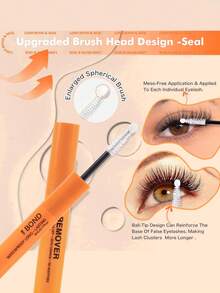 10ml Lash Glue & Sealant Set, Fast-Dry Strong Hold Eyelash Adhesive With Tweezers, Hypoallergenic Fragrance-Free DIY Lash Extension Tools For Perfect Cluster Lashes,Glue And Seal,Eyelash Bond,Lash Glue - 橘色 - 查看 5