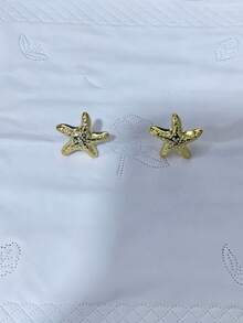 2/6/18pcs Gold Tone Fashion Earring Set For Women, Includes Starfish, Seashell, Conch, Water Drop, Striped C-Hoop, Smooth C-Hoop, Figure 8 Earrings. Suitable For Beach, Travel, Holiday, Daily Wear. Great Gift For Mom - Gold - View 5