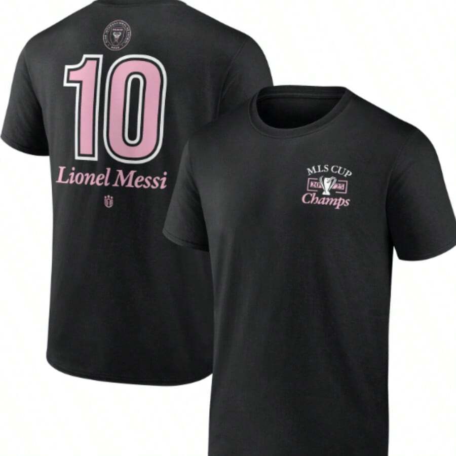 Men's Lionels Messis Black Inters Miamis CF 2025 MLS Cup Champions Name & Number - 黑色 - 查看 1