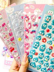 Cute Cartoon 3D Bubble Stickers, Kawaii Stickers For DIY Scrapbooking, Notebook, Laptop, Phone, Toys, Gifts - Multicolor - View 1