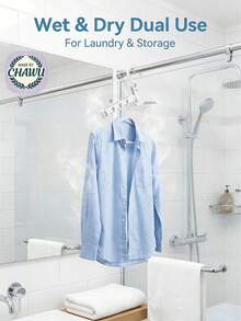 5-Hole Foldable Clothes Hanger - Ultra Compact Lightweight Plastic, Space-Saving/Portable/Foldable Suitable For Travelers/College Students/Homeowners, Dorm/Closet/Behind Door, Mother's Day/Graduation/Spring Cleaning, Suitable For Graduates/Moms/Roommates, Modern Minimalist (Portable Clothes Hanger/Space-Saving/Foldable Hanger/Dorm Organization/Travel Accessory/Closet Organization/Laundry Room Essential/Bedroom Storage/Home Decor) - Multicolor - View 5