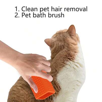 Soft Silicone Pet Brush, Deshedding Tool For Dogs, Cats And Other Pets, Also Suitable As Pet Bathing Brush, Hollow Design For Easy Cleaning, Applicable For Sofa, Car Interior, Furniture Hair Removal