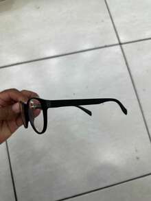 Men's, Women's, Unisex Round Retro Eyeglasses Frame - Black - View 4