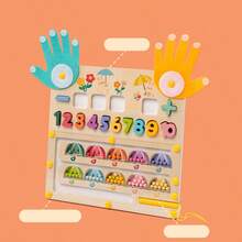 Juguete educativo de madera para niños, 2 en 1 o 3 en 1, con cuentas magnéticas para escritorio, herramienta de enseñanza numérica de matemáticas de suma y resta con los dedos - Multicolor - Ver 8