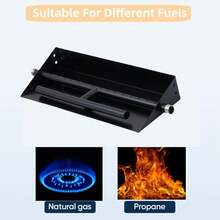 18 Inch Gas Fireplace Burner Pan, Compatible With Propane & Natural Gas, Heavy-Duty Powder Coated Steel For Indoor/Outdoor Fire Pits, Gas Logs, Fireplace Inserts - B - View 4