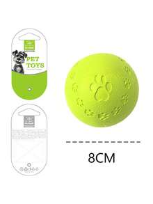 1pc Pet Paw Print Rubber Chew Toy Ball, Interactive Training Toy With Sound For Dogs - Multicolor - View 7