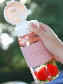 500ml Leak-Proof Portable Water Bottle With Straw, Cute Anti-Scald Bottle For Milk, Coffee, Tea, Juice, Modern Minimalist Design, Handwash, Suitable For Sports, Fitness, Travel, Office, Back To School, Gift For Women & Men - 彩色 - 查看 5