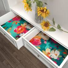 1卷时尚涂鸦花卉壁纸，精致室内装饰膜，适用于橱柜、房间墙面装饰，易于安装，手工制作壁纸 - i - 查看 6