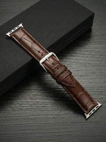 1件棕色PU皮革錶帶，適用38mm 40mm 41mm 42mm 44mm 45mm 46mm 49mm系列，適合男士商務正式與日常穿著，理想用於商務會議、辦公室、日常使用，是送給男士、父親、丈夫的絕佳禮物配件，完美適用於生日、聖誕節、父親節及其他節日 - 深棕色 - 查看 2