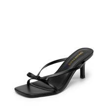 Women 2026 New Summer Kitten Heel Mule Sandals With Bow Decor, Comfortable Open Toe Slip On Slide Sandals For Party Wedding And Daily Casual Wearing - màu đen - Xem 5