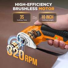 SZRSTH 4V Cordless Electric Scissors, Rechargeable Cardboard Cutter With  A Replacement Blade/Charger, Rotary Box Cutter For Cardboard Fabric Leather Carpet Plastic - Orange - View 5