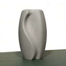 ORIZZONTE Vase décoratif moderne à surface ondulée – Design sculptural minimaliste pour fleurs séchées, branches et compositions florales – Idée cadeau pour la maison ou le bureau – 100 % fabriqué en Italie, expédié d'Italie - gris - Voir 6