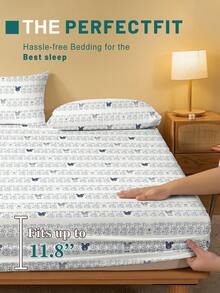 1 bộ ga trải giường in hình động vật gấu và chó theo phong cách tối giản hiện đại, đã qua xử lý giặt, dùng cho phòng ngủ (không bao gồm vỏ gối). - Nhiều màu - Xem 4