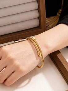 New Fashion High Quality Stainless Steel Flower Zirconia Women's Bangle Bracelet Jewelry Set, Suitable For Daily Wear - nhiều màu - Xem 4