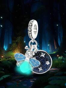 1 mặt dây chuyền hình đom đóm lấp lánh thời trang, thích hợp để làm vòng tay, lắc tay, trang sức DIY và phụ kiện trang trí hàng ngày cho nữ, phù hợp cho các bạn gái đeo. - Đom đóm đêm đầy sao - Xem 8
