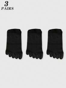 3/6双装女士糖果色混色短袜，纯色网眼罗纹薄款，适合春夏穿着，男女通用，针织面料，简约五趾袜，居家、通勤、休闲、运动皆宜，节日礼物 - 彩色 - 查看 11