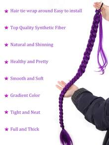Tóc giả đuôi ngựa bện bằng sợi tổng hợp, kiểu Âu và Mỹ, đuôi ngựa quấn quanh, kiểu tóc tết võ sĩ quyền anh, dây buộc tóc, đuôi ngựa dài, cô gái ngọt ngào và cá tính, đuôi ngựa bện trông như thật. - Nhiều màu - Xem 3