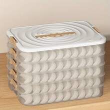 Contenedor de almacenamiento de raviolis con capas seleccionables de 2 a 5 - Organizador portátil para refrigeradores de cocina, caja congeladora con función de temporizador - Marrón - Ver 12