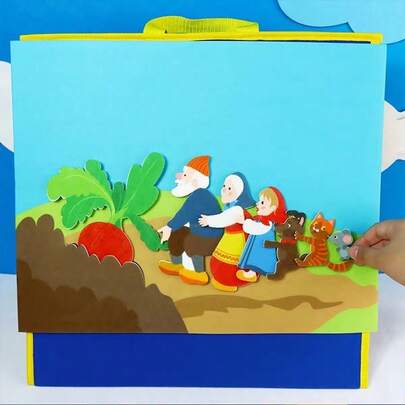 hoojojo 8件套巨型胡萝卜毛毡布故事套装，适合儿童角色扮演，毛毡学习板套装，互动式讲故事角色扮演游戏，教育用品，教师辅助工具，课堂学习，返校季