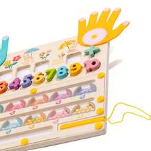 Juguete educativo de madera para niños, 2 en 1 o 3 en 1, con cuentas magnéticas para escritorio, herramienta de enseñanza numérica de matemáticas de suma y resta con los dedos - Multicolor - Ver 7