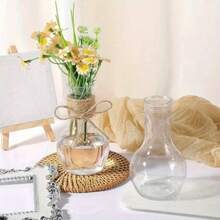 Retro Plastic Vase, Mini Round Bulb Plant Container, Suitable For Wedding Table Decor, Planting Lilies And Avocado, Applicable For Receptions, Home Decor And Holiday Parties, Durable And Easy To Clean, Great For Home, Events, Office Decor, Housewarming Gifts, Room Decor, Glass Vase - A - View 8