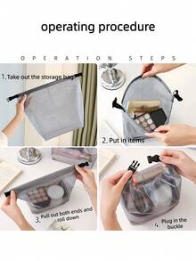 1 Peça Bolsa Impermeável para Maiô, Bolsa de Uso Duplo Seco e Úmido em Tecido Oxford com Alça e Zíper, Bolsa Impermeável para Roupas, Adequada para Viagem, Fitness, Praia, Novo Essencial de Praia, Bolsa de Armazenamento Impermeável em EVA, Bolsa de Toalete com Cordão, Bolsa de Ginástica de Grande Capacidade para Homens e Mulheres, Bolsa de Lavagem de Viagem ao Ar Livre - Multicolorido - Visão 3