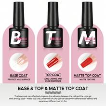1/2/3 sets de vernis à ongles en gel COSCELIA, base et top coat. Base coat sans essuyage, top coat brillant et mat. Ensemble de vernis à ongles en gel à décaper, nécessite un durcissement UV/LED. Convient pour le salon de manucure et le DIY - 7 ml - Voir 5