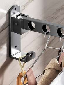 1pc Space-Saving Wall-Mounted Clothes Hanger - Foldable Clothes Rack, Suitable For Laundry Room And Bedroom Storage - Multicolor - View 8