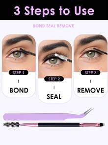10ml Powerful Eyelash Glue, Paired With 5ml Gentle Makeup Remover, Precise Brush And Tweezers, Helps You Easily Create Perfect Lashes - Complete Eyelash Glue And Styling Kit, Includes Hypoallergenic Fragrance-Free Makeup Tools - 紫色 - 查看 5