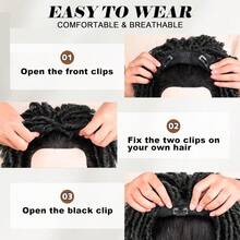 Dreadlock Topper For Men Afro Twist Braided Dreads Locs Hair Toupee Synthetic Hair Extension Daily Party Use - Nhiều màu - Xem 5