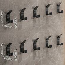 5pcs Acrylic Adhesive Wall Hooks, Multi-Purpose Hanging Organizer Hooks For Coats, Hats, Bags, Keys, Miscellaneous Items, No Drilling Required - Black - View 14