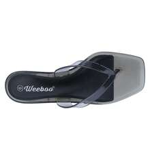 Belovely Clear Strap Kitten Heel Sandals [CLEAN-1] - Black - View 3