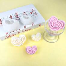 Heart-Shaped Rose DIY Scented Candle Silicone Mold - White - View 2