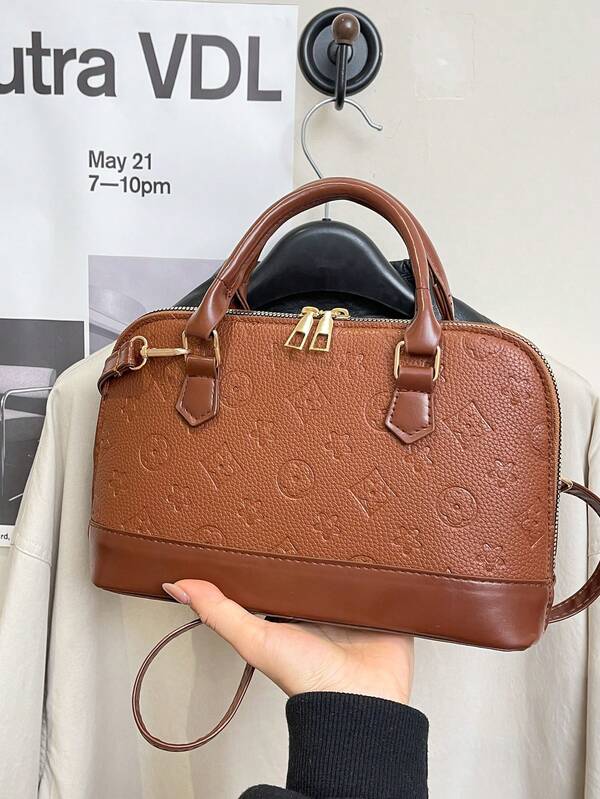 2025 New European And American Fashion Embossed Shell Handbag, Suitable For Teenage Girls, Female College Students, White-Collar Workers, Suitable For Office, School, Work, Business, Commuting, Outdoor, Travel, Outing