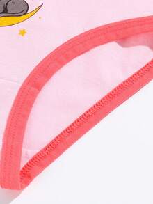 4pcs/Pack Girls' Soft Comfortable Cute Cat Pattern Bikini Briefs - Multicolor - View 5