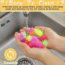 TPR蔓越莓刺猬球，减压按摩球，柔软感官手指玩具，节日生日派对礼物，礼品袋填充物，创意猫狗宠物玩具，糖果壳填充物，挤压玩具球，粘性攀爬墙 - 彩色 - 查看 6