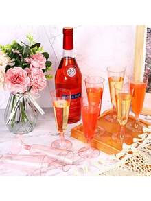 5/10/20/25/30/50/100 套粉色香槟杯，5盎司可重复使用水晶香槟杯，适用于婚礼、庆典、生日派对、烘焙和饮酒场合 - 查看 5