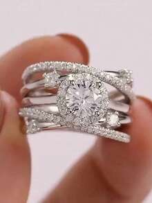 1 PC Fashion Cubic Zirconia Ring For Women For Wedding Engagement Party Jewelry Valentine's Day Gift - 1# - View 5