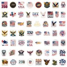 50pcs High Quality Glossy Paper 250th Anniversary Of US Independence Commemorative Stickers, Asymmetrical Shapes, Self-Adhesive, Suitable For Laptops, Water Bottles, Phones, Notebooks, Photo Albums, Bumpers, Skateboards, Luggage And Holiday Decorations - Multicolor - View 12