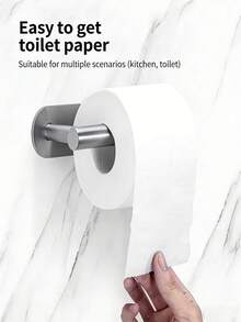 1个橱柜下粘贴式纸巾架，免钻孔不锈钢卷纸巾架，含安装配件，节省空间，适用于厨房、食品储藏室、房车浴室等墙面和搁板下方，可选颜色：哑光黑、拉丝金、银色 - 彩色 - 查看 5