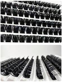 120 piezas de racimos de pestañas gruesas, caja de pestañas de gran capacidad 160d, extensiones de pestañas en racimos rizados, pestañas encantadoras gruesas y rizadas, pestañas dramáticas, racimos de pestañas gruesas de 10-18 mm, pestañas dramáticas de ojos de gato húmedos reutilizables de una sola sección, pestañas postizas delgadas y súper suaves para extensión de pestañas DIY en casa para principiantes, racimos de pestañas, pestañas individuales, pestañas, pestañas postizas, extensiones, pestañas esponjosas - Ver 6