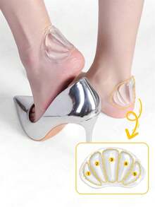 6片装硅胶自粘前脚掌垫，防滑前脚掌鞋垫，舒适高跟鞋垫，前脚掌垫，柔软凝胶鞋垫，男女通用 - 無色 - 查看 8