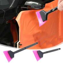 Escurridor de espejo para tinte de ventana pequeña, raspador de hoja de TPU, herramienta de limpieza manual para parabrisas de esquina de coche, raspador de tinte de película para ventana - Estilo largo - Ver 2
