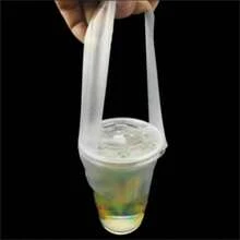 100个T型塑料袋，一次性透明单杯包装袋，适用于奶茶、咖啡、饮料、派对用品 - 彩色 - 查看 3