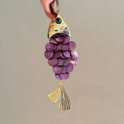 Shiny Tassel Fish-Shaped Hair Clip, Vintage Niche High-End Handmade Hair Accessory
