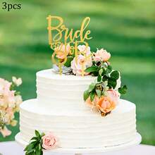 1pc/3pcs/6pcs Set Acrylic "She Said Yes" Cake Topper, Suitable For Bridal Shower, Engagement Party, Wedding Celebration - Multicolor - View 14