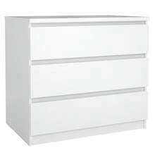 Interior Chest Of Drawers, Bedroom Dresser Sil Gloss White With 3 Drawers, High Gloss White, 77 X 50 X 71 Cm - High Gloss White - View 2