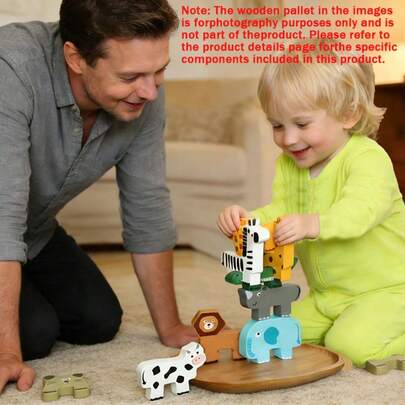 Wooden Animal Balancing Stacking Toy, Stacking Blocks Game Toy For Infants And Toddlers, Baby And Newborn Early Education Cognitive And Hand-Eye Coordination Practice Toy