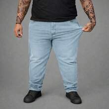 EVOLUTION PLAY Men's Plus Size Jeans 48 To 58 Lycra Slim XXG - 當然 - 查看 2
